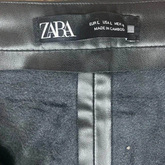 EUC Zara Black Faux Leather High-Waist Ankle Zip Pants - Picture 10 of 13